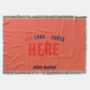 STYLISH MODERN CUSTOM TOMATO RED VERIFIED BRANDED THROW BLANKET