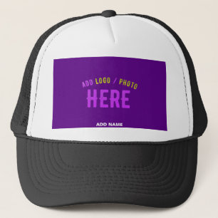 STYLISH MODERN CUSTOM WHITE BLACK INDIGO BRANDED TRUCKER HAT
