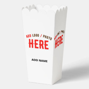 STYLISH MODERN CUSTOM WHITE VERIFIED BRAND POPCORN FAVOR BOX