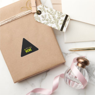 STYLISH MODERN CUSTOMIZABLE BLACK BRANDED GIFTING TRIANGLE STICKER
