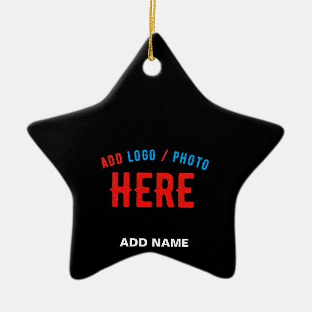 STYLISH MODERN CUSTOMIZABLE BLACK VERIFIED BRAND CERAMIC ORNAMENT (Front)