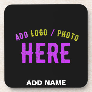 STYLISH MODERN CUSTOMIZABLE BLACK VERIFIED BRAND COASTER