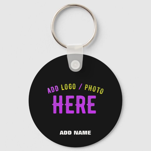 STYLISH MODERN CUSTOMIZABLE BLACK VERIFIED BRAND KEYCHAIN (Front)