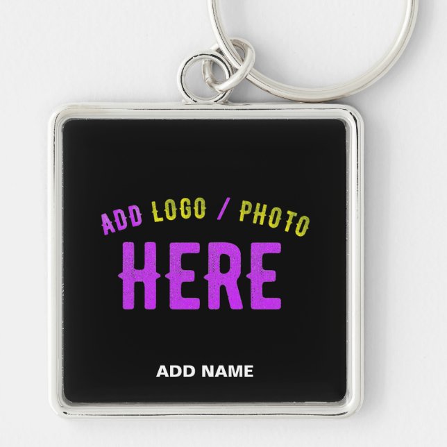 STYLISH MODERN CUSTOMIZABLE BLACK VERIFIED BRAND KEYCHAIN (Front)