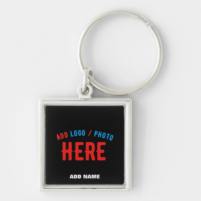 STYLISH MODERN CUSTOMIZABLE BLACK VERIFIED BRAND KEYCHAIN (Front)