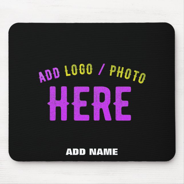 STYLISH MODERN CUSTOMIZABLE BLACK VERIFIED BRAND MOUSE PAD (Front)