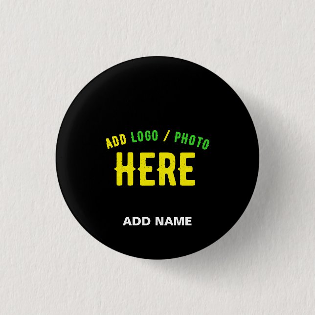 STYLISH MODERN CUSTOMIZABLE BLACK VERIFIED BRANDED 1 INCH ROUND BUTTON (Front)