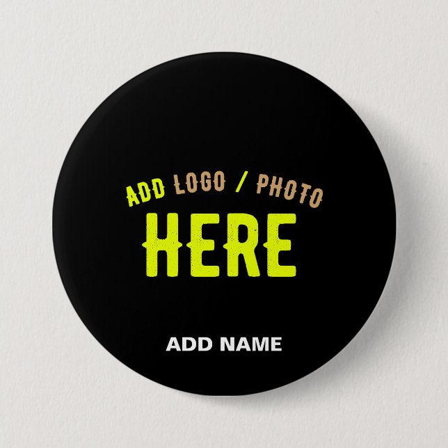 STYLISH MODERN CUSTOMIZABLE BLACK VERIFIED BRANDED 3 INCH ROUND BUTTON (Front)