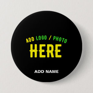 STYLISH MODERN CUSTOMIZABLE BLACK VERIFIED BRANDED 3 INCH ROUND BUTTON