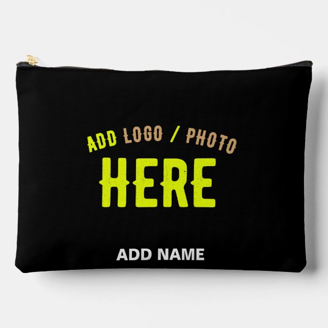 STYLISH MODERN CUSTOMIZABLE BLACK VERIFIED BRANDED ACCESSORY POUCH (Front)