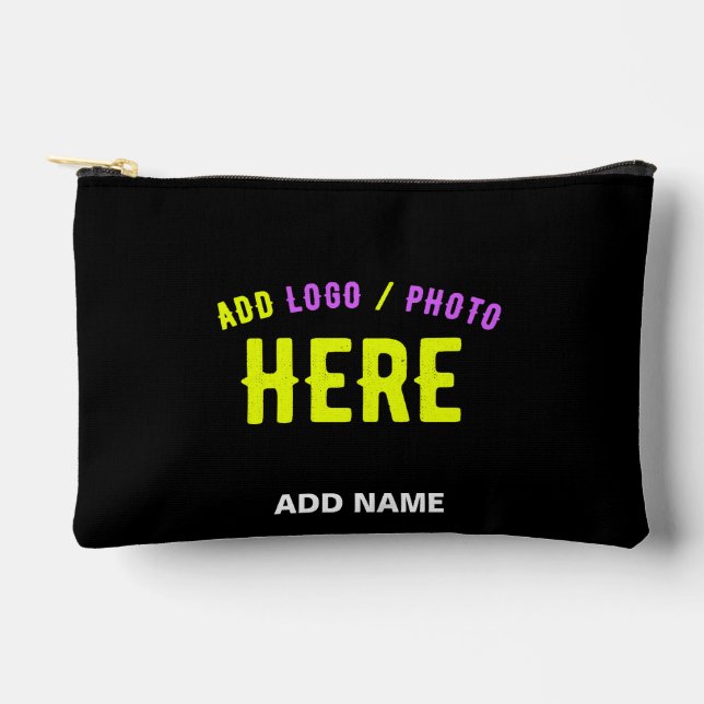 STYLISH MODERN CUSTOMIZABLE BLACK VERIFIED BRANDED ACCESSORY POUCH (Front)