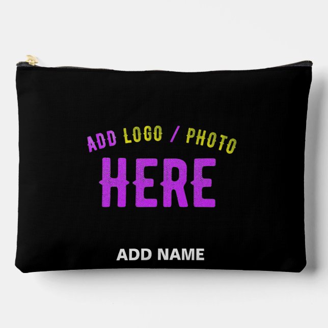 STYLISH MODERN CUSTOMIZABLE BLACK VERIFIED BRANDED ACCESSORY POUCH (Front)