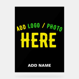 STYLISH MODERN CUSTOMIZABLE BLACK VERIFIED BRANDED ACRYLIC SIGN