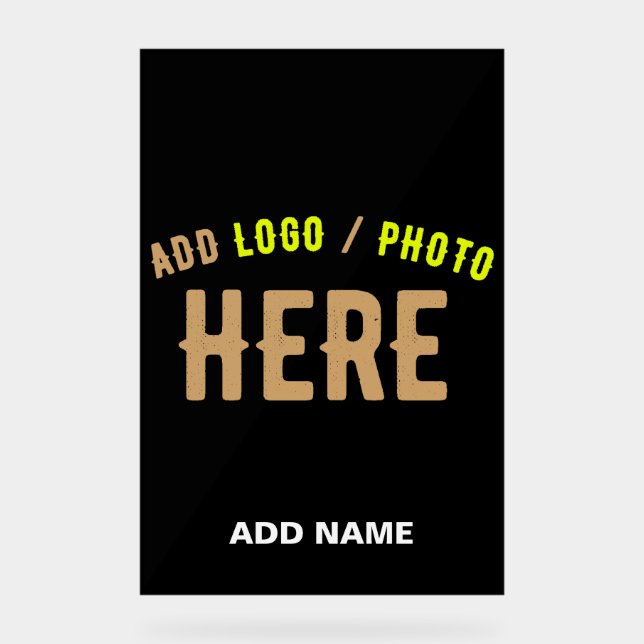 STYLISH MODERN CUSTOMIZABLE BLACK VERIFIED BRANDED ACRYLIC SIGN (Front)