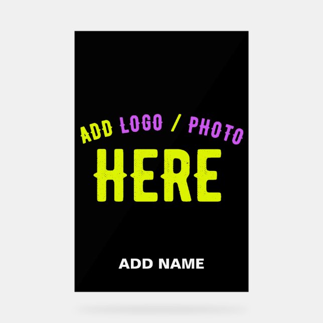 STYLISH MODERN CUSTOMIZABLE BLACK VERIFIED BRANDED ACRYLIC SIGN (Front)