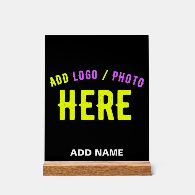 STYLISH MODERN CUSTOMIZABLE BLACK VERIFIED BRANDED ACRYLIC SIGN (Front)