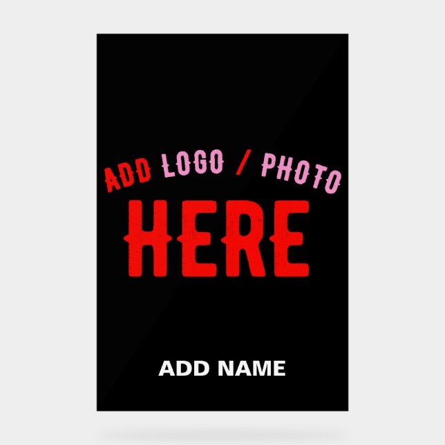 STYLISH MODERN CUSTOMIZABLE BLACK VERIFIED BRANDED ACRYLIC SIGN (Front)