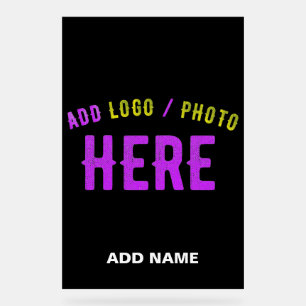 STYLISH MODERN CUSTOMIZABLE BLACK VERIFIED BRANDED ACRYLIC SIGN