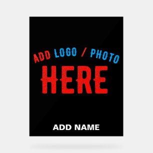STYLISH MODERN CUSTOMIZABLE BLACK VERIFIED BRANDED ACRYLIC SIGN