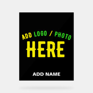 STYLISH MODERN CUSTOMIZABLE BLACK VERIFIED BRANDED ACRYLIC SIGN