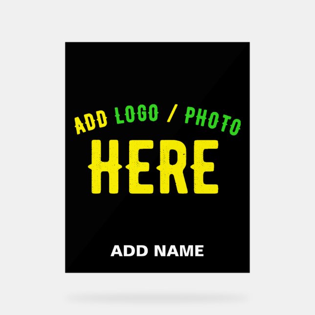 STYLISH MODERN CUSTOMIZABLE BLACK VERIFIED BRANDED ACRYLIC SIGN (Front)