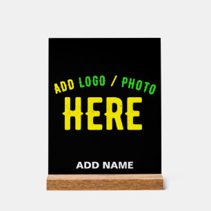 STYLISH MODERN CUSTOMIZABLE BLACK VERIFIED BRANDED ACRYLIC SIGN