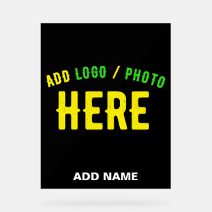 STYLISH MODERN CUSTOMIZABLE BLACK VERIFIED BRANDED ACRYLIC SIGN