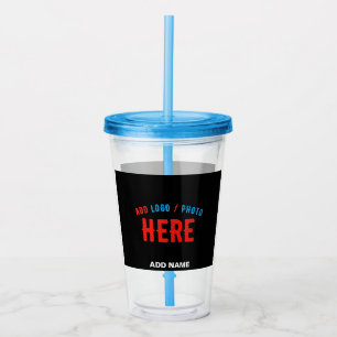 STYLISH MODERN CUSTOMIZABLE BLACK VERIFIED BRANDED ACRYLIC TUMBLER