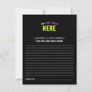 STYLISH MODERN CUSTOMIZABLE BLACK VERIFIED BRANDED ADVICE CARD