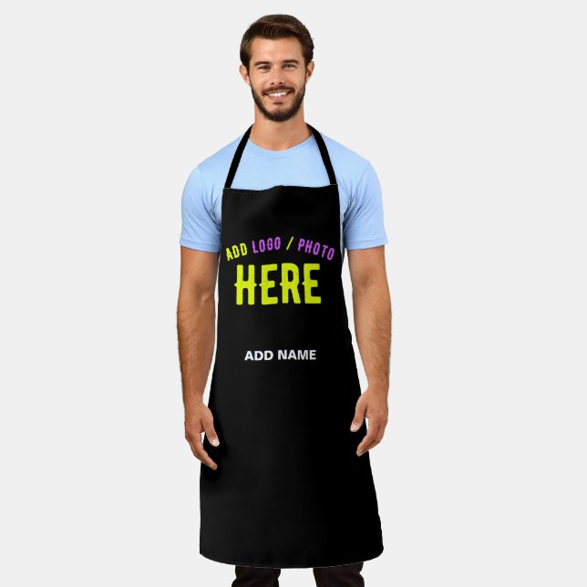 STYLISH MODERN CUSTOMIZABLE BLACK VERIFIED BRANDED APRON (Worn)