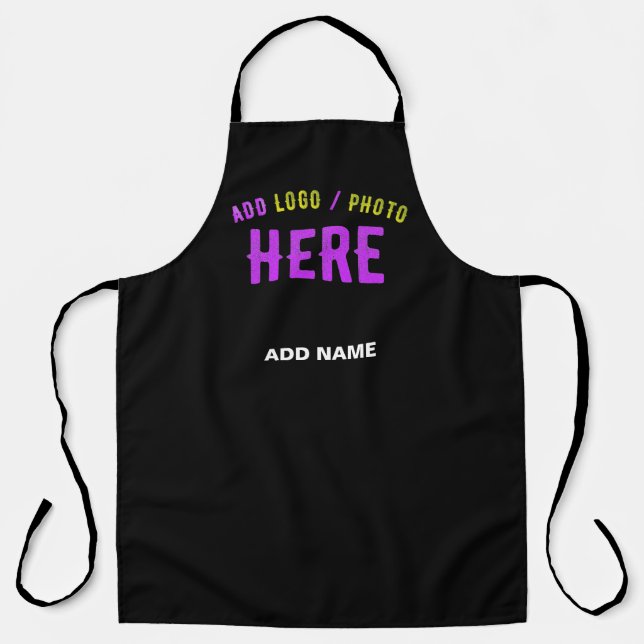 STYLISH MODERN CUSTOMIZABLE BLACK VERIFIED BRANDED APRON (Front)
