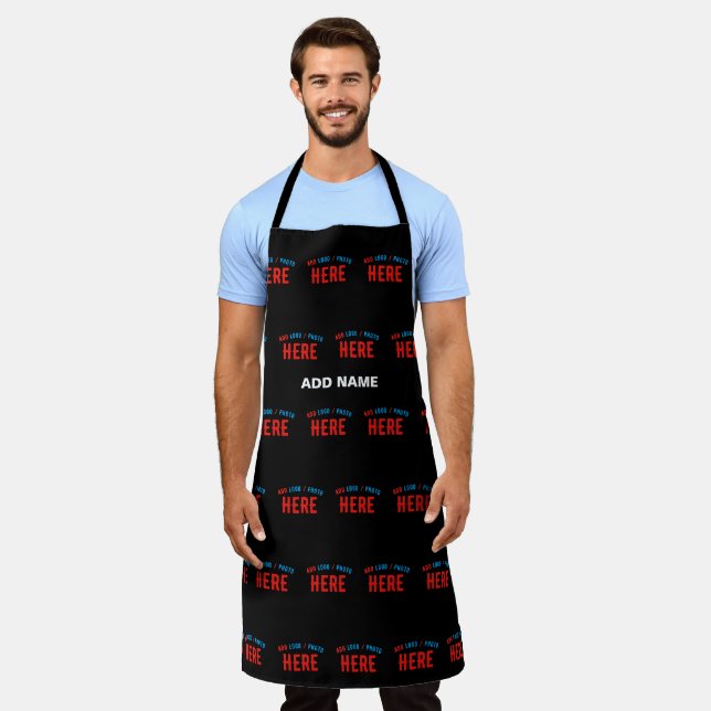 STYLISH MODERN CUSTOMIZABLE BLACK VERIFIED BRANDED APRON (Worn)