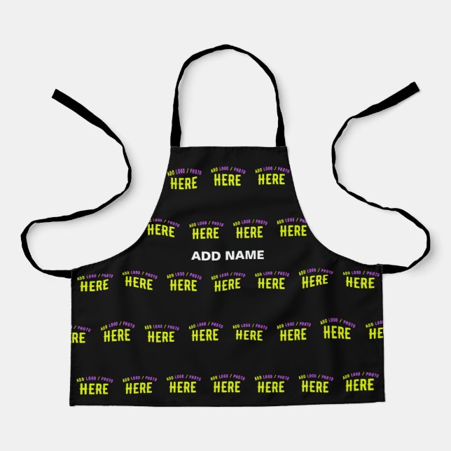 STYLISH MODERN CUSTOMIZABLE BLACK VERIFIED BRANDED APRON (Front)