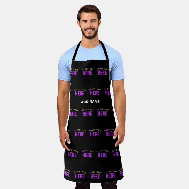 STYLISH MODERN CUSTOMIZABLE BLACK VERIFIED BRANDED APRON (Worn)