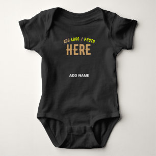 STYLISH MODERN CUSTOMIZABLE BLACK VERIFIED BRANDED BABY BODYSUIT