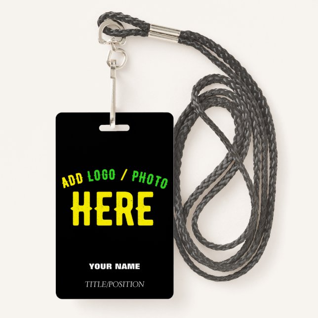 STYLISH MODERN CUSTOMIZABLE BLACK VERIFIED BRANDED BADGE (Front with Lanyard)