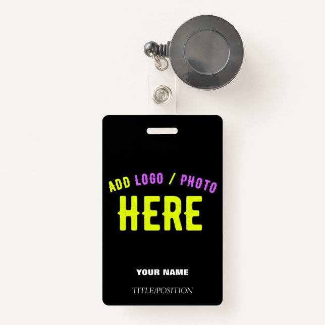 STYLISH MODERN CUSTOMIZABLE BLACK VERIFIED BRANDED BADGE (Front with Retractable)