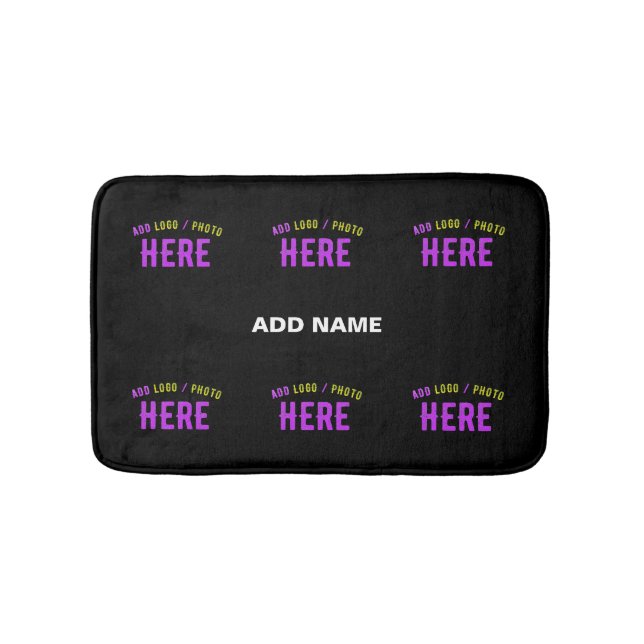 STYLISH MODERN CUSTOMIZABLE BLACK VERIFIED BRANDED BATH MAT (Front)