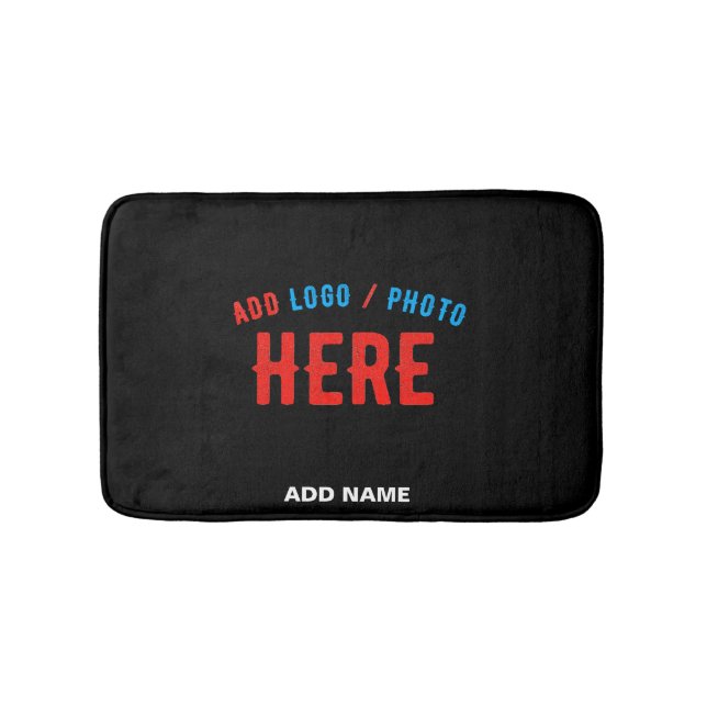 STYLISH MODERN CUSTOMIZABLE BLACK VERIFIED BRANDED BATH MAT (Front)