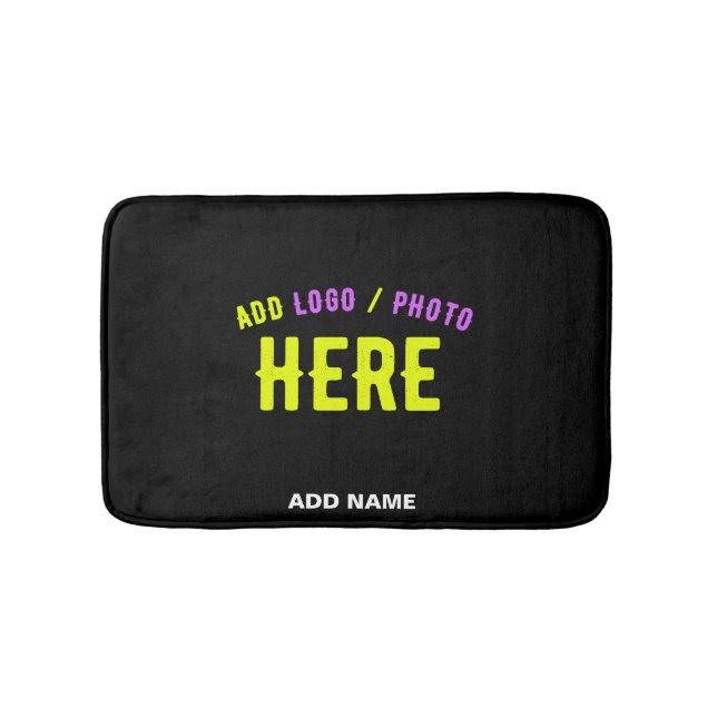 STYLISH MODERN CUSTOMIZABLE BLACK VERIFIED BRANDED BATH MAT (Front)
