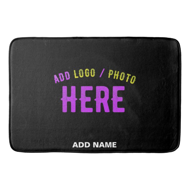 STYLISH MODERN CUSTOMIZABLE BLACK VERIFIED BRANDED BATH MAT (Front)