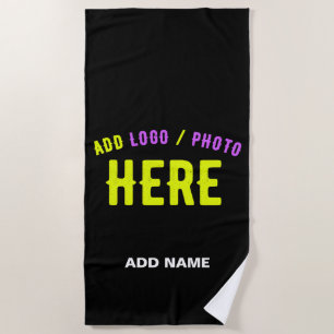 STYLISH MODERN CUSTOMIZABLE BLACK VERIFIED BRANDED BEACH TOWEL