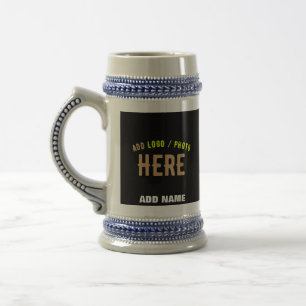 STYLISH MODERN CUSTOMIZABLE BLACK VERIFIED BRANDED BEER STEIN