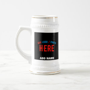 STYLISH MODERN CUSTOMIZABLE BLACK VERIFIED BRANDED BEER STEIN