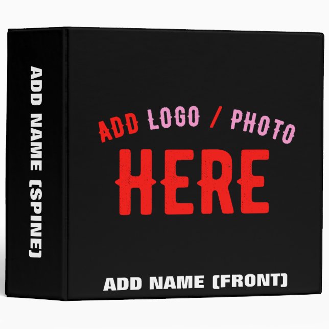 STYLISH MODERN CUSTOMIZABLE BLACK VERIFIED BRANDED BINDER (Front/Spine)