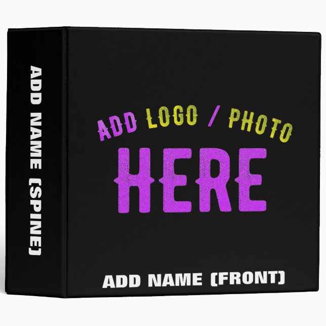 STYLISH MODERN CUSTOMIZABLE BLACK VERIFIED BRANDED BINDER (Front/Spine)
