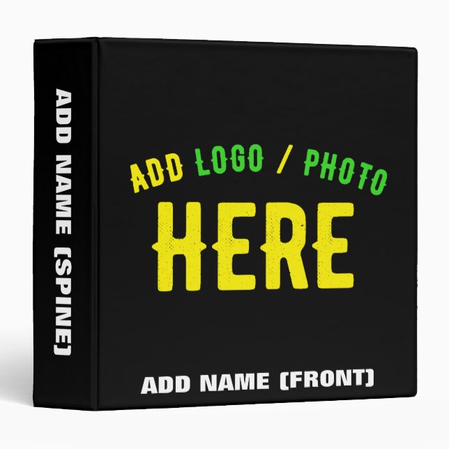 STYLISH MODERN CUSTOMIZABLE BLACK VERIFIED BRANDED BINDER (Front/Spine)