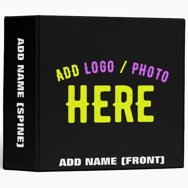 STYLISH MODERN CUSTOMIZABLE BLACK VERIFIED BRANDED BINDER (Front/Spine)