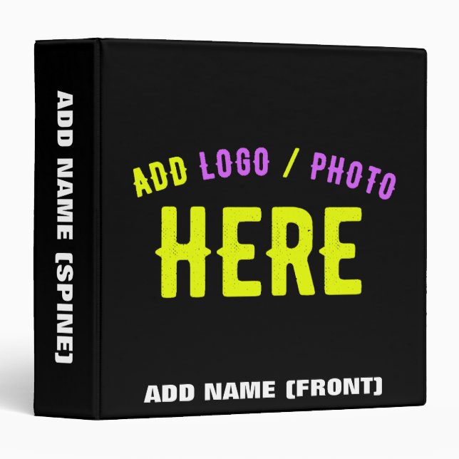 STYLISH MODERN CUSTOMIZABLE BLACK VERIFIED BRANDED BINDER (Front/Spine)