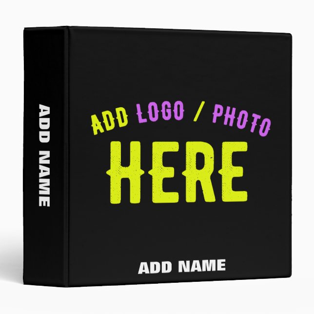 STYLISH MODERN CUSTOMIZABLE BLACK VERIFIED BRANDED BINDER (Front/Spine)